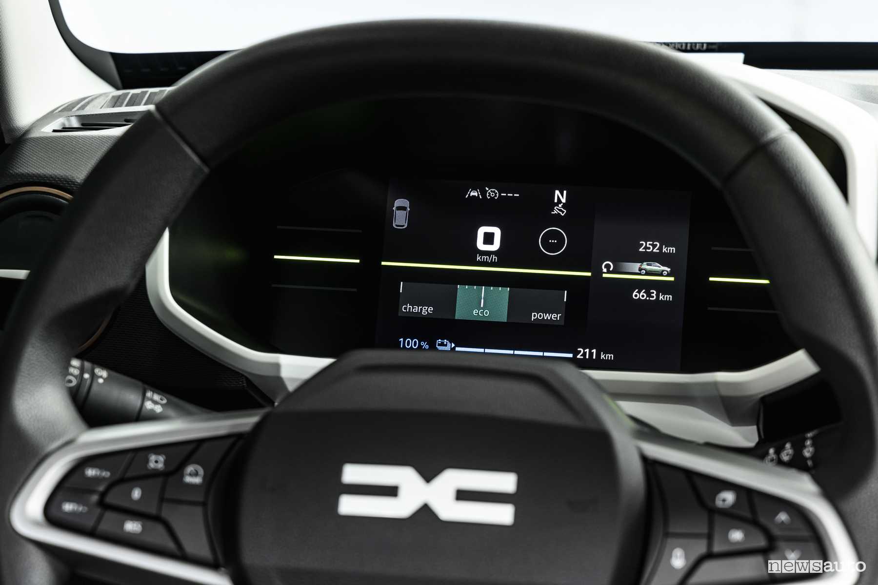 Nuova Dacia Spring display quadro strumenti