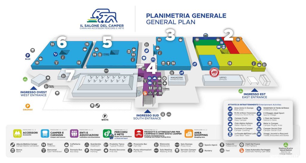 mappa dei padiglioni del Salone di Parma 2024