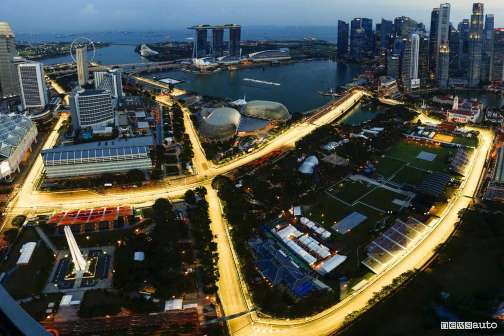 Aerial view of Marina Bay Circuit in Singapore