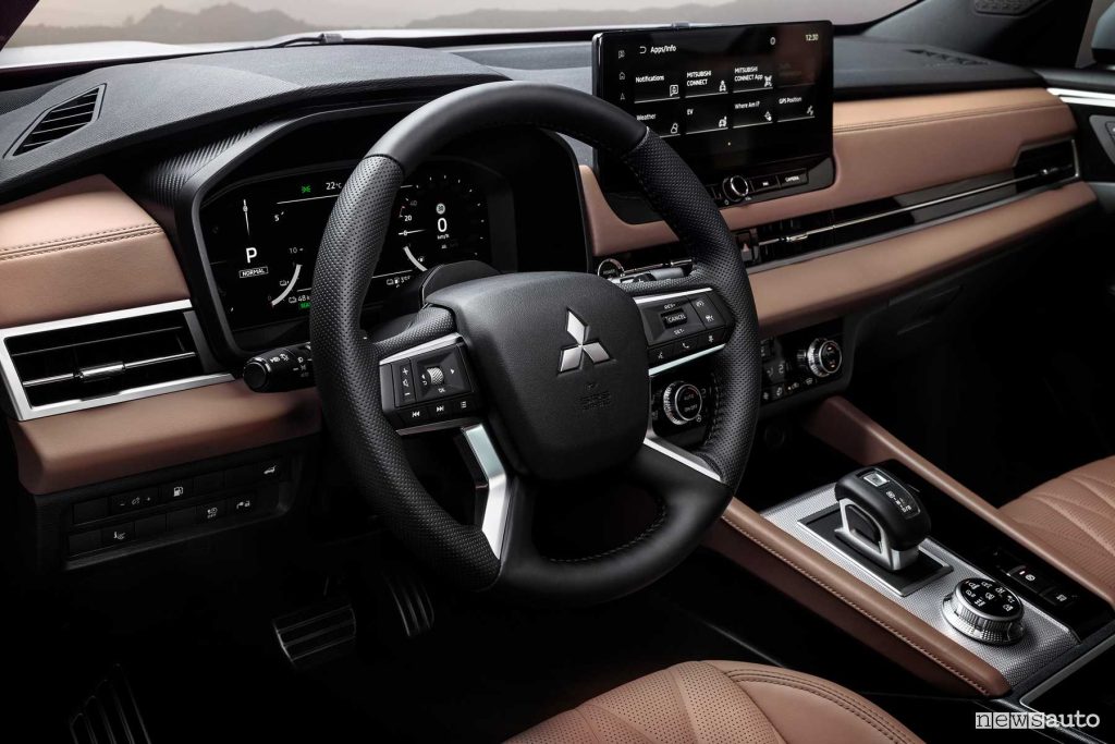 New Mitsubishi Outlander PHEV cockpit steering wheel