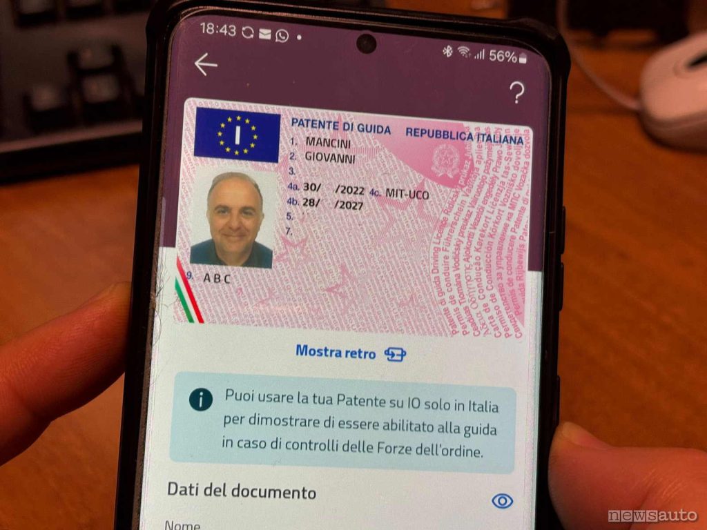 patente digitale sull'APP io