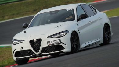 Alfa Romeo Giulia Quadrifoglio Super Sport test in pista a Vallelunga