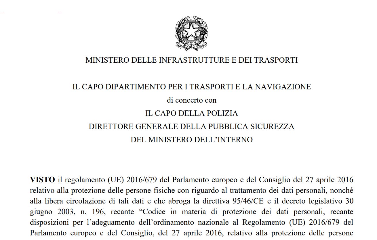 Il Decreto “NCC Salvini”, 226 emesso dal  Ministero delle Infrastrutture e Trasporti