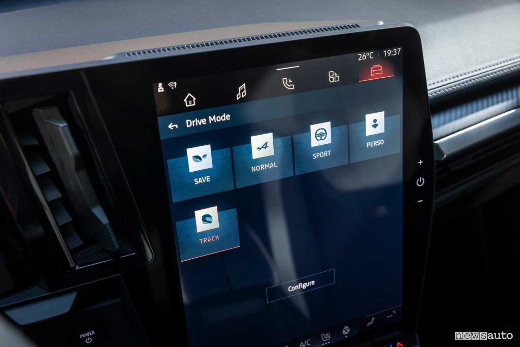 Alpine A390 GTS display infotainment