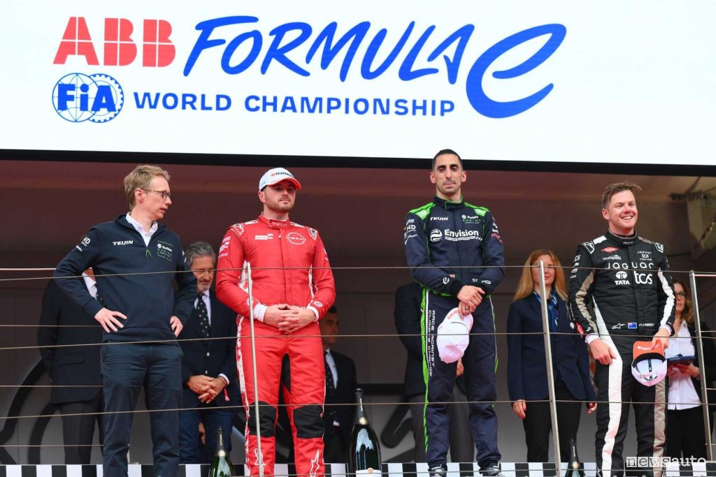 Podio della gara 2 dell’E-Prix di Monaco 2025
