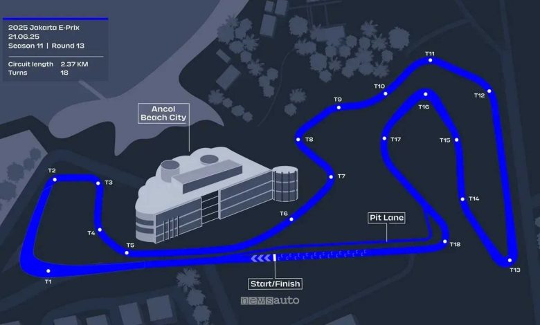 Layout del Jakarta International E-Prix Circuit dove corre la Formula E