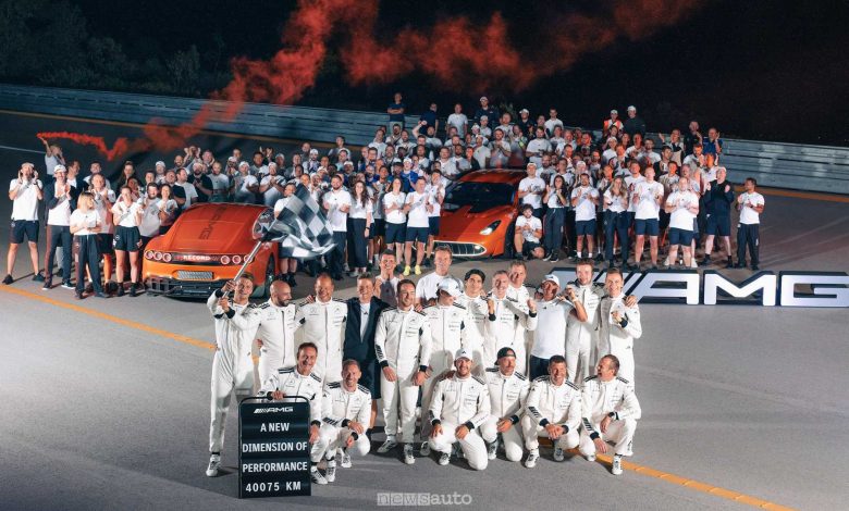 Record autonomia auto elettriche Mercedes CONCEPT AMG GT XX sulla pista di Nardò