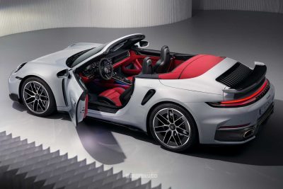 Nuova Porsche 911 Turbo S Cabriolet posteriore 3/4