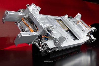 Ferrari Elettrica telaio visto da dietro