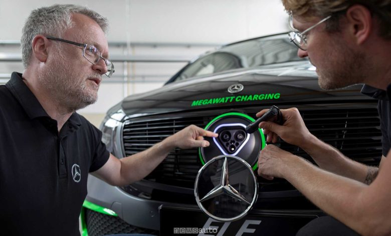 Presa per la ricarica Megawatt Charging System (MCS)