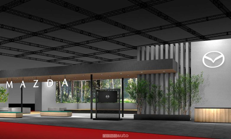 Il nuovo logo Mazda che ha debuttato al Japan Mobility Show 2025
