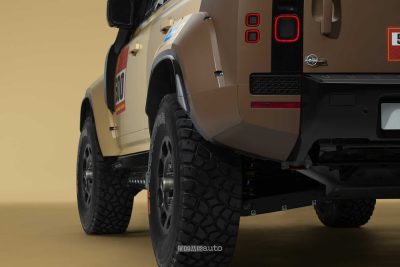 Land Defender Dakar D7X-R dettagli delle sospensioni posteriori