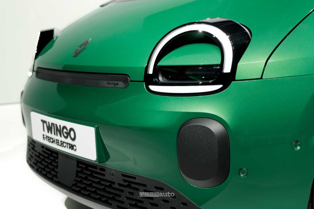 Renault Twingo E-Tech-Electric Techno Techno Vert Absolu faro anteriore
