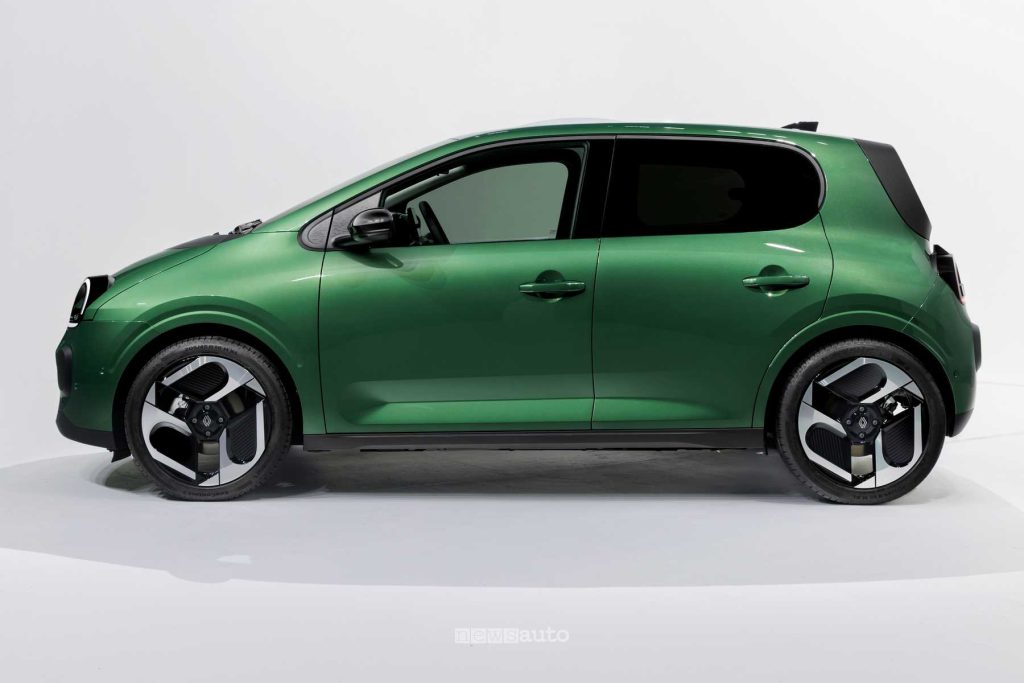 Renault Twingo E-Tech-Electric Techno Techno Vert Absolu laterale