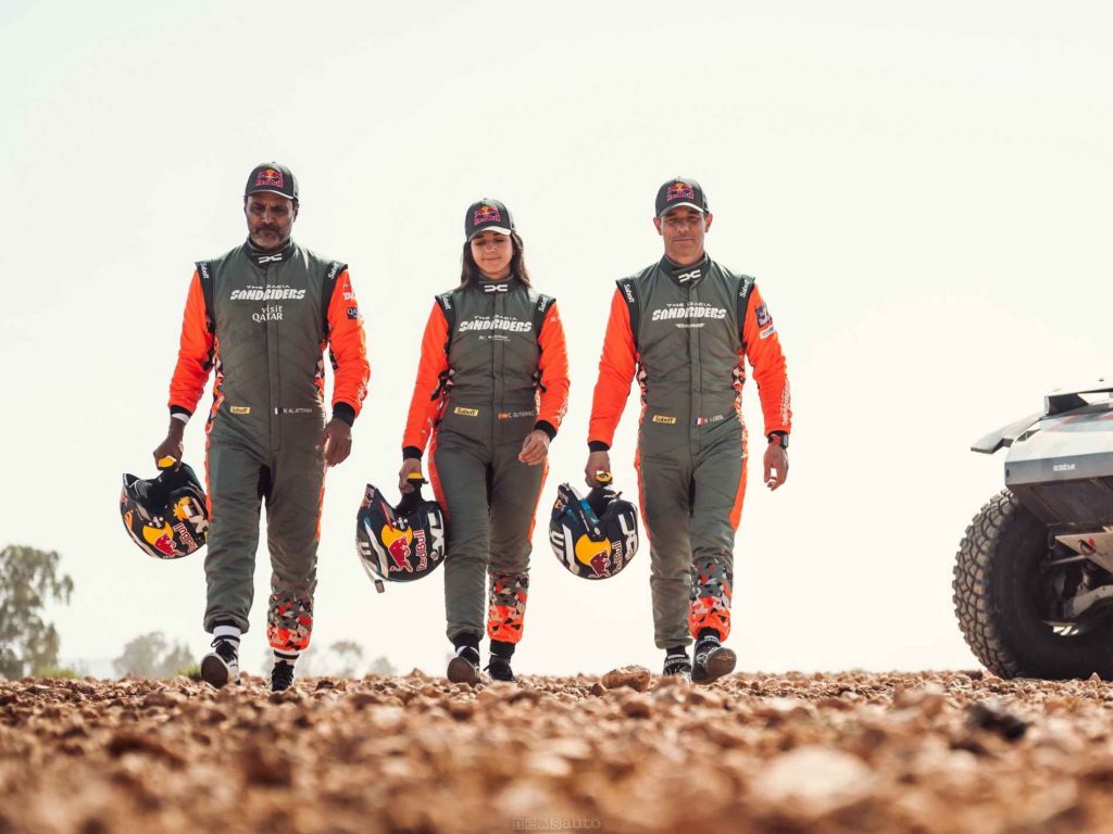 Gli altri tre piloti: da SX Nasser Al-Attiyah, Cristina Gutiérrez e Sébastien Loeb