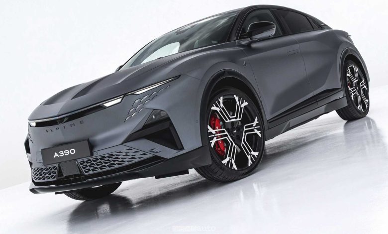 Alpine A390 GTS anteriore 3/4