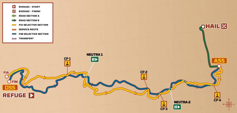 Dakar 2026 mappa percorso Stage 5 dal Bivacco ad Hail